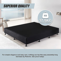 Palermo King Ensemble Bed Base Midnight Black Linen Fabric Furniture Kings Warehouse 