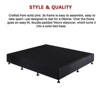 Palermo King Ensemble Bed Base Midnight Black Linen Fabric Furniture Kings Warehouse 