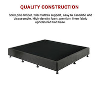 Palermo King Ensemble Bed Base Platinum Graphite Linen Fabric Furniture Kings Warehouse 