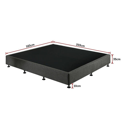 Palermo King Ensemble Bed Base Platinum Graphite Linen Fabric Furniture Kings Warehouse 