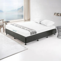 Palermo King Ensemble Bed Base Platinum Graphite Linen Fabric Furniture Kings Warehouse 