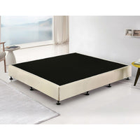 Palermo King Ensemble Bed Base Platinum Natural Sand Linen Fabric Furniture Kings Warehouse 