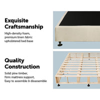 Palermo King Ensemble Bed Base Platinum Natural Sand Linen Fabric Furniture Kings Warehouse 