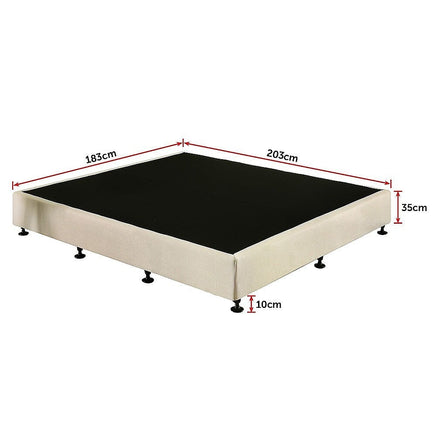 Palermo King Ensemble Bed Base Platinum Natural Sand Linen Fabric Furniture Kings Warehouse 