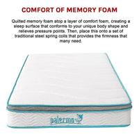 Palermo King Single 20cm Memory Foam and Innerspring Hybrid Mattress Furniture Kings Warehouse 