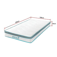 Palermo King Single 20cm Memory Foam and Innerspring Hybrid Mattress Furniture Kings Warehouse 