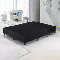 Palermo King Single Ensemble Bed Base Midnight Black Linen Fabric Furniture Kings Warehouse 