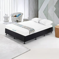Palermo King Single Ensemble Bed Base Midnight Black Linen Fabric Furniture Kings Warehouse 