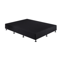 Palermo King Single Ensemble Bed Base Midnight Black Linen Fabric