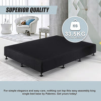 Palermo King Single Ensemble Bed Base Midnight Black Linen Fabric Furniture Kings Warehouse 