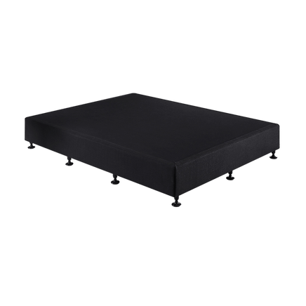 Palermo King Single Ensemble Bed Base Midnight Black Linen Fabric Furniture Kings Warehouse 