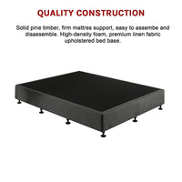 Palermo King Single Ensemble Bed Base Platinum Graphite Linen Fabric Furniture Kings Warehouse 