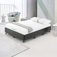 Palermo King Single Ensemble Bed Base Platinum Graphite Linen Fabric Furniture Kings Warehouse 