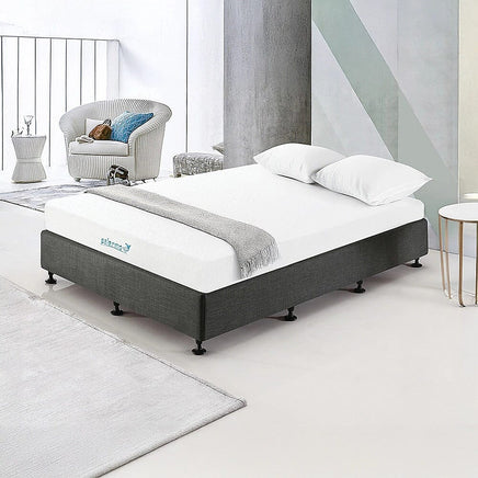 Palermo King Single Ensemble Bed Base Platinum Graphite Linen Fabric Furniture Kings Warehouse 