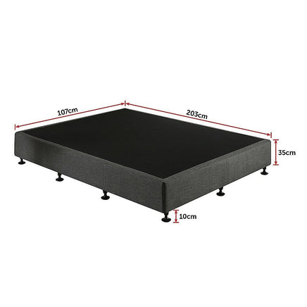 Palermo King Single Ensemble Bed Base Platinum Graphite Linen Fabric Furniture Kings Warehouse 