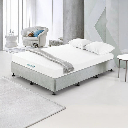 Palermo King Single Ensemble Bed Base Platinum Light Grey Linen Fabric Furniture Kings Warehouse 