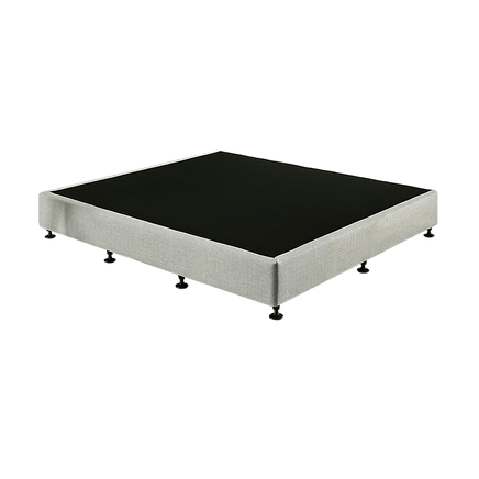 Palermo King Single Ensemble Bed Base Platinum Light Grey Linen Fabric Furniture Kings Warehouse 