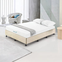 Palermo King Single Ensemble Bed Base Platinum Natural Sand Linen Fabric Furniture Kings Warehouse 