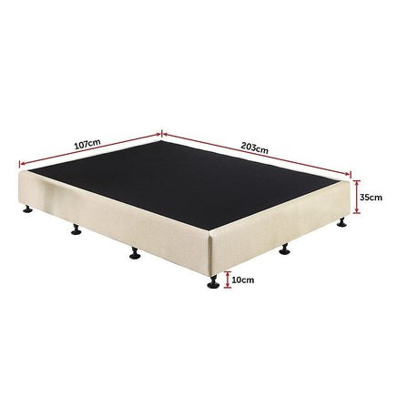 Palermo King Single Ensemble Bed Base Platinum Natural Sand Linen Fabric Furniture Kings Warehouse 