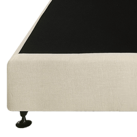 Palermo King Single Ensemble Bed Base Platinum Natural Sand Linen Fabric Furniture Kings Warehouse 