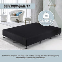 Palermo Queen Ensemble Bed Base Midnight Black Linen Fabric Furniture Kings Warehouse 