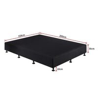 Palermo Queen Ensemble Bed Base Midnight Black Linen Fabric Furniture Kings Warehouse 