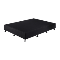 Palermo Queen Ensemble Bed Base Midnight Black Linen Fabric