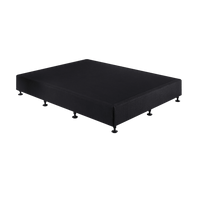 Palermo Queen Ensemble Bed Base Midnight Black Linen Fabric Furniture Kings Warehouse 