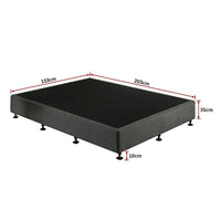 Palermo Queen Ensemble Bed Base Platinum Graphite Linen Fabric Furniture Kings Warehouse 