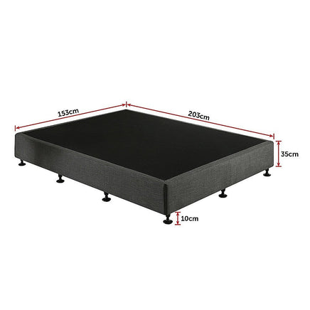 Palermo Queen Ensemble Bed Base Platinum Graphite Linen Fabric Furniture Kings Warehouse 