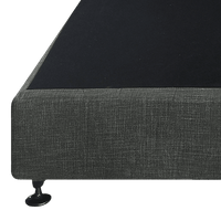 Palermo Queen Ensemble Bed Base Platinum Graphite Linen Fabric Furniture Kings Warehouse 