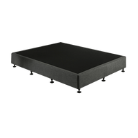Palermo Queen Ensemble Bed Base Platinum Graphite Linen Fabric Furniture Kings Warehouse 