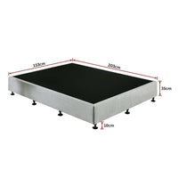 Palermo Queen Ensemble Bed Base Platinum Light Grey Linen Fabric Furniture Kings Warehouse 
