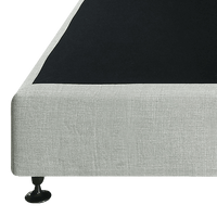 Palermo Queen Ensemble Bed Base Platinum Light Grey Linen Fabric Furniture Kings Warehouse 
