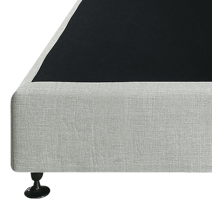 Palermo Queen Ensemble Bed Base Platinum Light Grey Linen Fabric Furniture Kings Warehouse 
