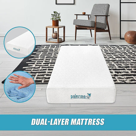 Palermo Single 25cm Gel Memory Foam Mattress - Dual-Layered - CertiPUR-US Certified Furniture Kings Warehouse 
