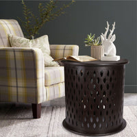 Pansy Wooden Round 50cm Side Table Sofa End Tables - Brown Kings Warehouse 