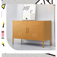 ParisBuffet Sideboard Locker Metal Storage Cabinet - BASE Yellow living room Kings Warehouse 