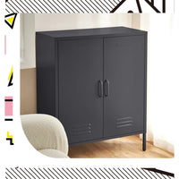 ParisBuffet Sideboard Locker Metal Storage Cabinet - SWEETHEART Charcoal living room Kings Warehouse 