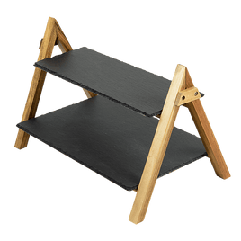 Party 2 Tier Cake Stand Slate Wedding Tiered Serving Stand Afternoon Tea Home & Garden Kings Warehouse 