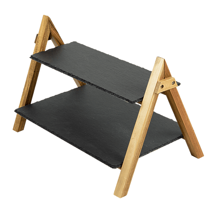 Party 2 Tier Cake Stand Slate Wedding Tiered Serving Stand Afternoon Tea Home & Garden Kings Warehouse 