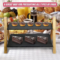 Party 2 Tier Cake Stand Slate Wedding Tiered Serving Stand Afternoon Tea Home & Garden Kings Warehouse 