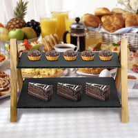 Party 2 Tier Cake Stand Slate Wedding Tiered Serving Stand Afternoon Tea Home & Garden Kings Warehouse 
