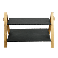 Party 2 Tier Cake Stand Slate Wedding Tiered Serving Stand Afternoon Tea Home & Garden Kings Warehouse 