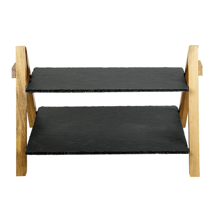 Party 2 Tier Cake Stand Slate Wedding Tiered Serving Stand Afternoon Tea Home & Garden Kings Warehouse 