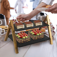 Party 2 Tier Cake Stand Slate Wedding Tiered Serving Stand Afternoon Tea Home & Garden Kings Warehouse 