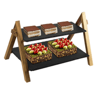 Party 2 Tier Cake Stand Slate Wedding Tiered Serving Stand Afternoon Tea Home & Garden Kings Warehouse 