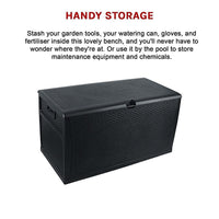 Patio Deck Box Outdoor Storage Plastic Bench Box 450 Litre Kings Warehouse 