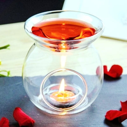 Perfume Scented Essential Oil Tealight Candle Burner Glass Lamp for Aromatherapy Spa Room Relax 14cm High Home & Garden Kings Warehouse 