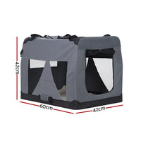 Pet Carrier Soft Crate Dog Cat Travel 60x42CM Portable Foldable Car M Pet Care Kings Warehouse 